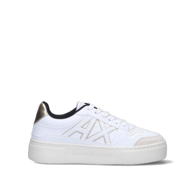 ARMANI EXCHANGE Sneaker donna bianca/oro in pelle