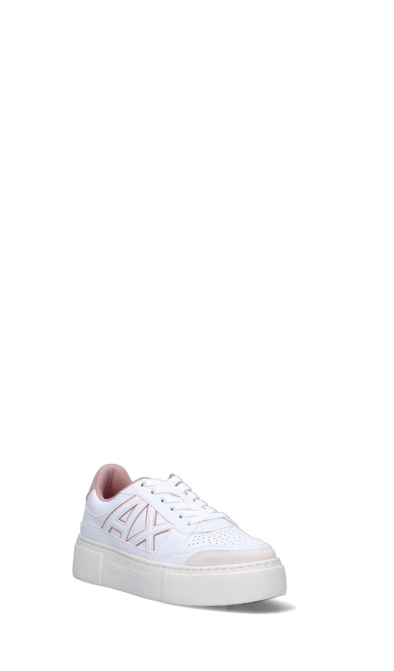 ARMANI EXCHANGE Sneaker donna bianca/rosa in pelle