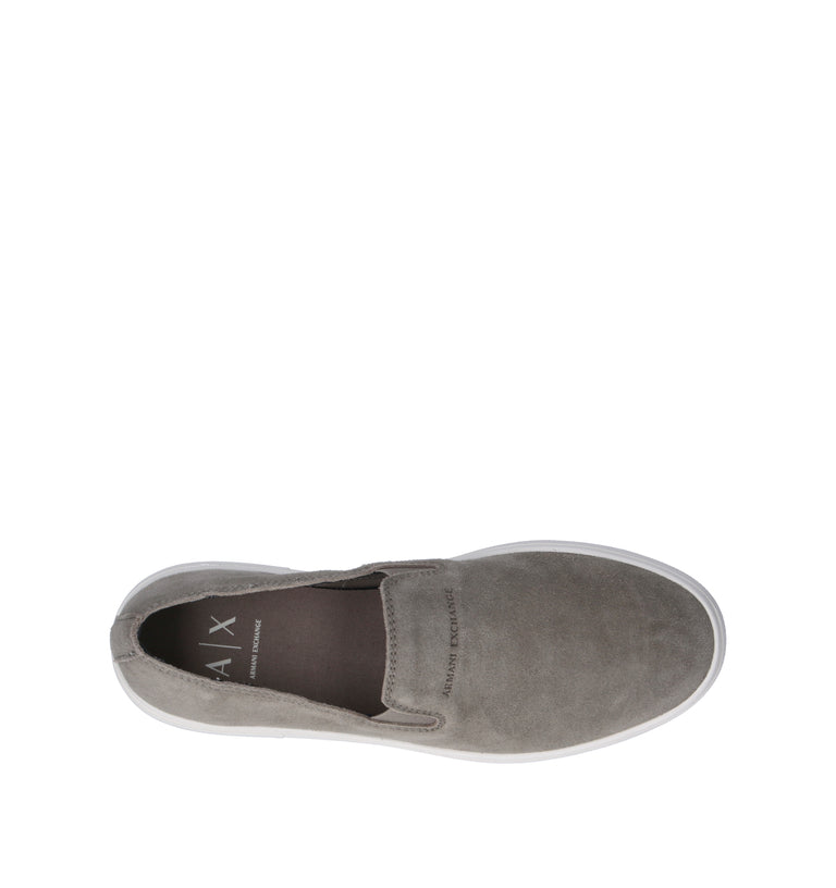 ARMANI EXCHANGE Slip  on uomo grigia in suede
