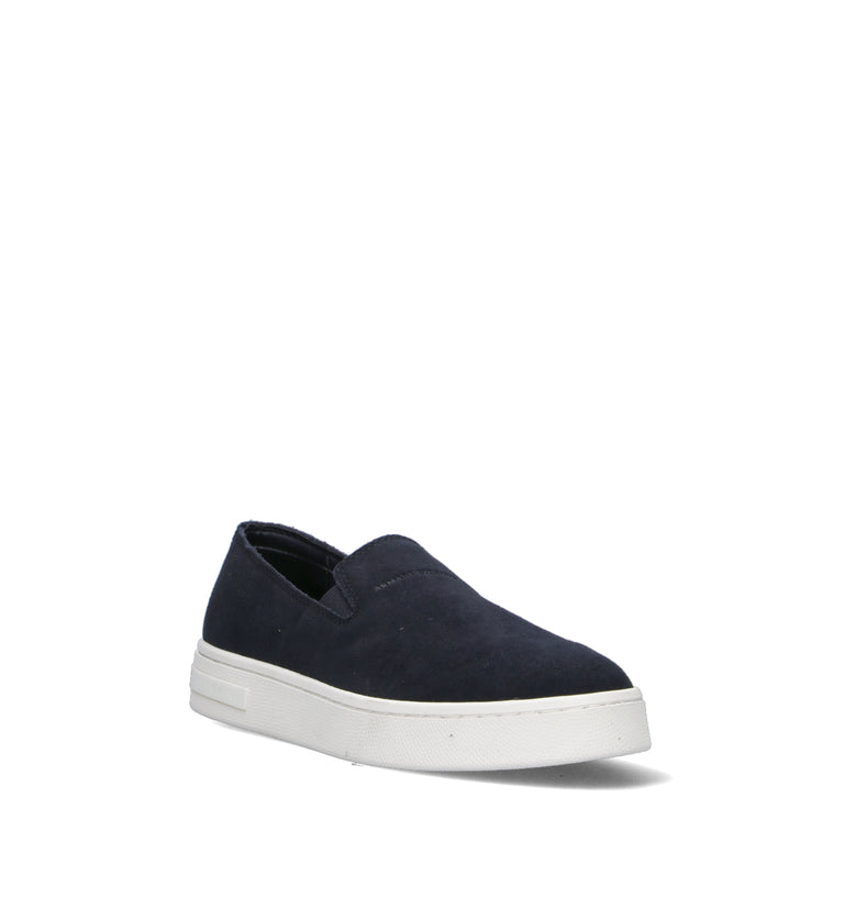 ARMANI EXCHANGE Slip on uomo blu in suede