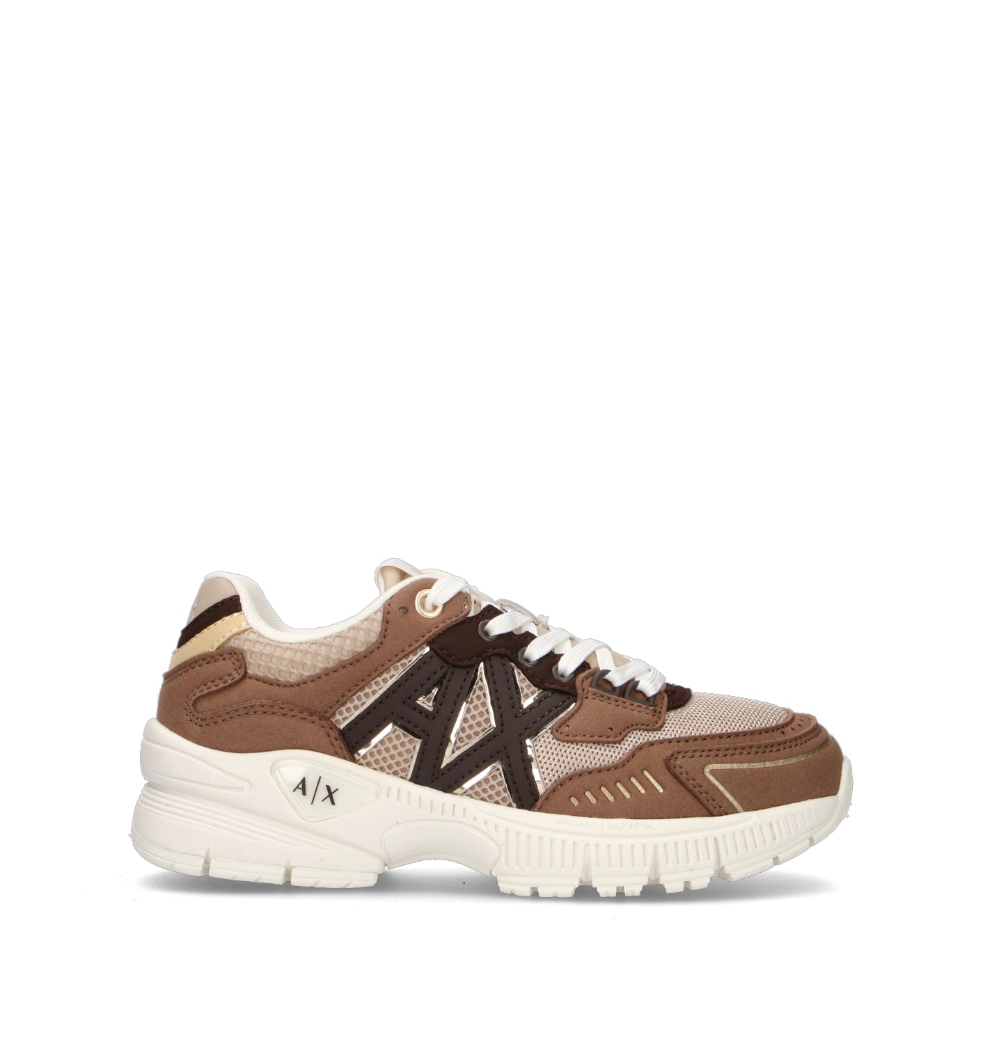 ARMANI EXCHANGE Sneaker donna marrone/beige