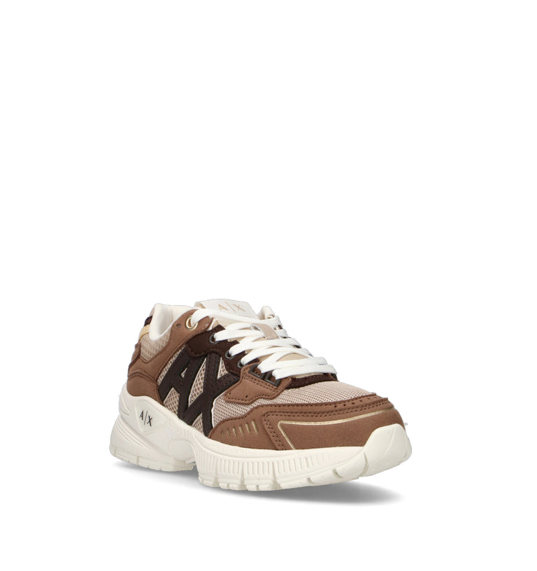 ARMANI EXCHANGE Sneaker donna marrone/beige