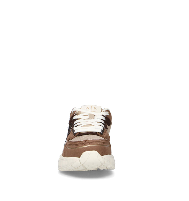 ARMANI EXCHANGE Sneaker donna marrone/beige