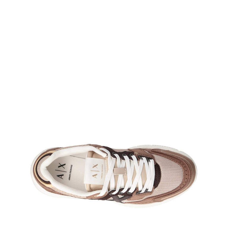 ARMANI EXCHANGE Sneaker donna marrone/beige