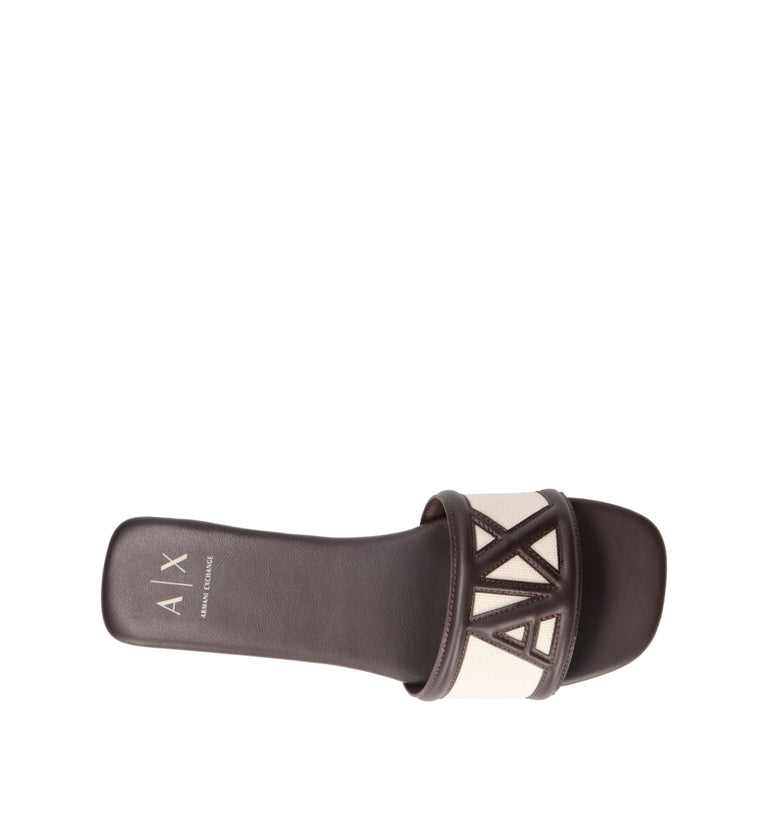 ARMANI EXCHANGE Ciabatta donna marrone/avorio