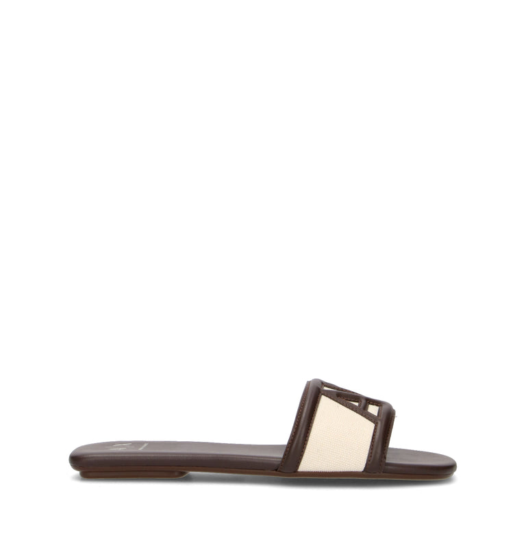 ARMANI EXCHANGE Ciabatta donna marrone/avorio