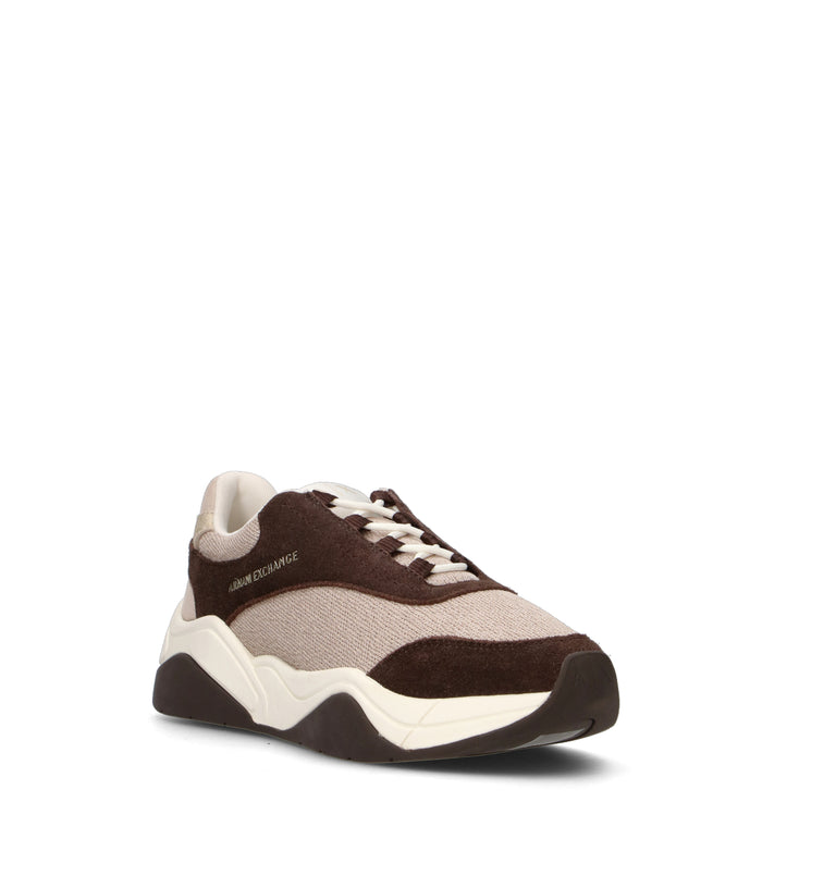 ARMANI EXCHANGE Sneaker donna marrone/beige