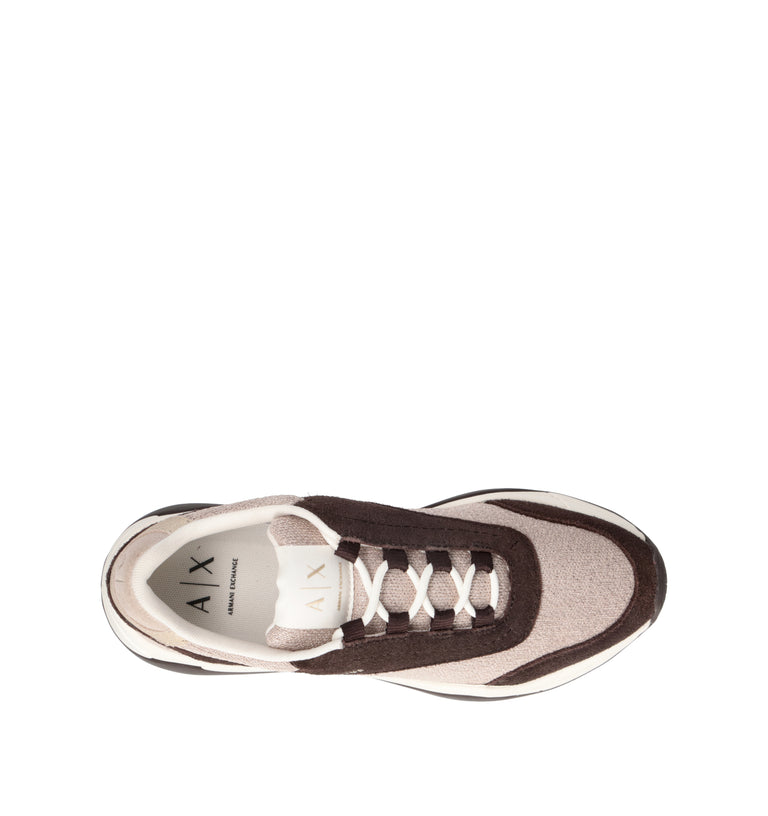 ARMANI EXCHANGE Sneaker donna marrone/beige