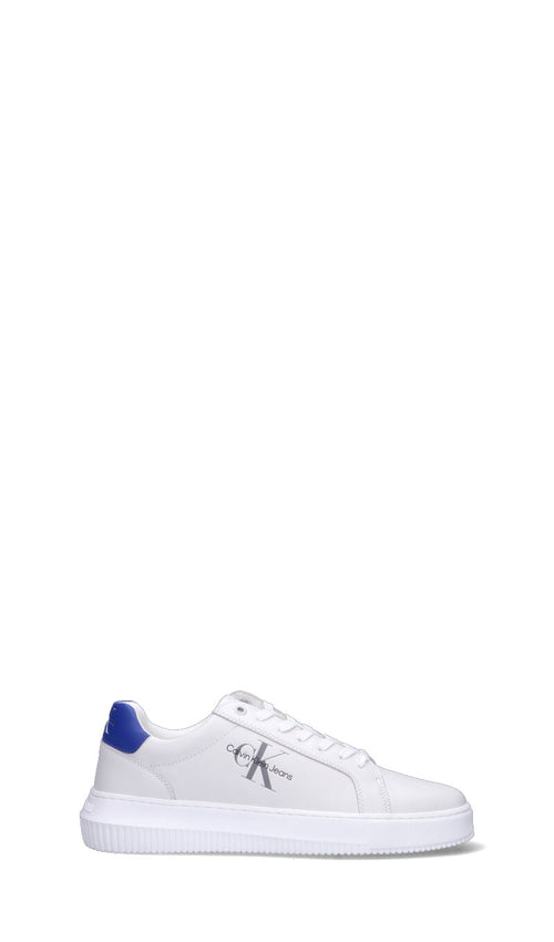 CALVIN KLEIN JEANS Sneaker uomo bianca e blu in pelle