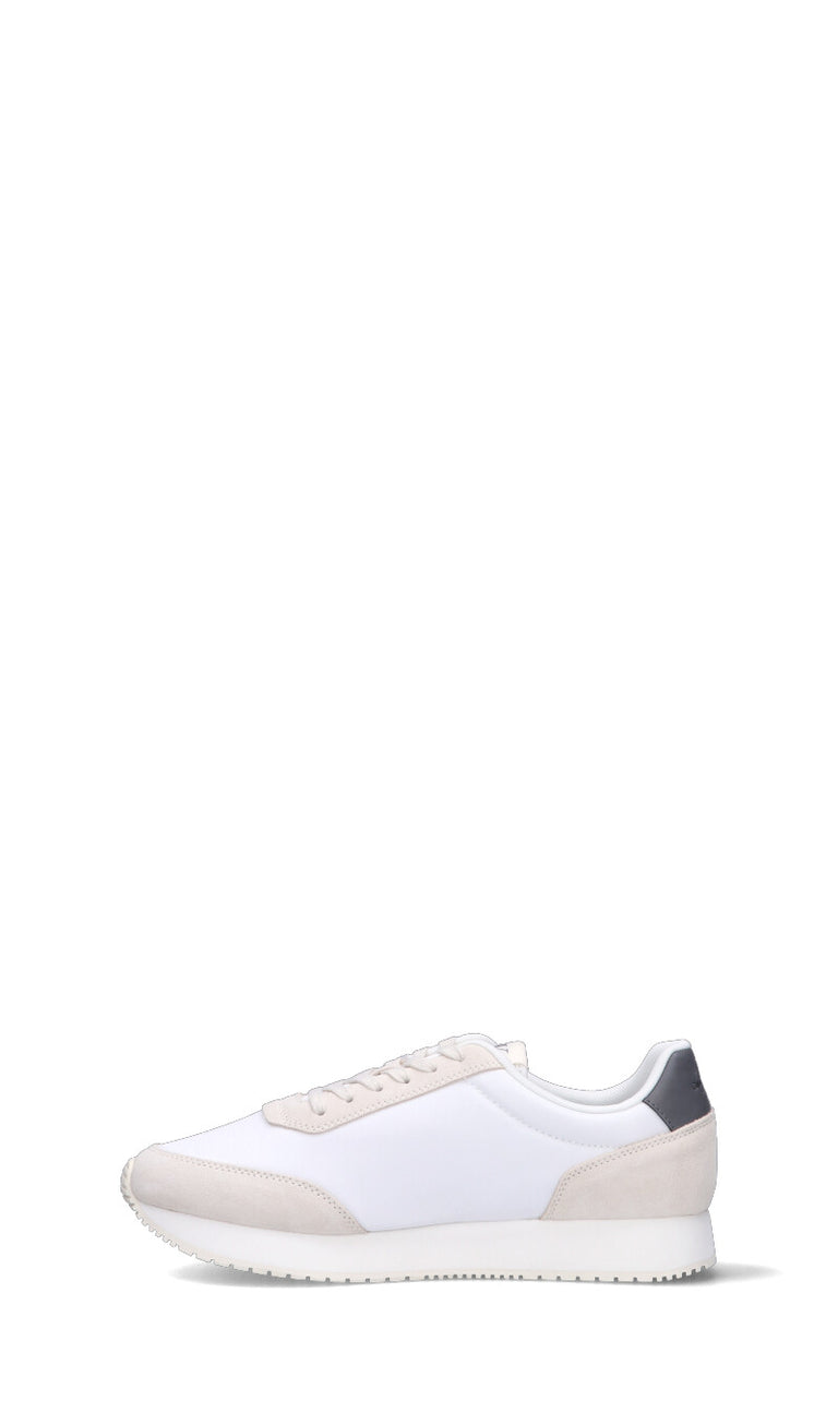 CALVIN KLEIN JEANS Sneaker uomo bianca beige nera in suede Quellogiusto