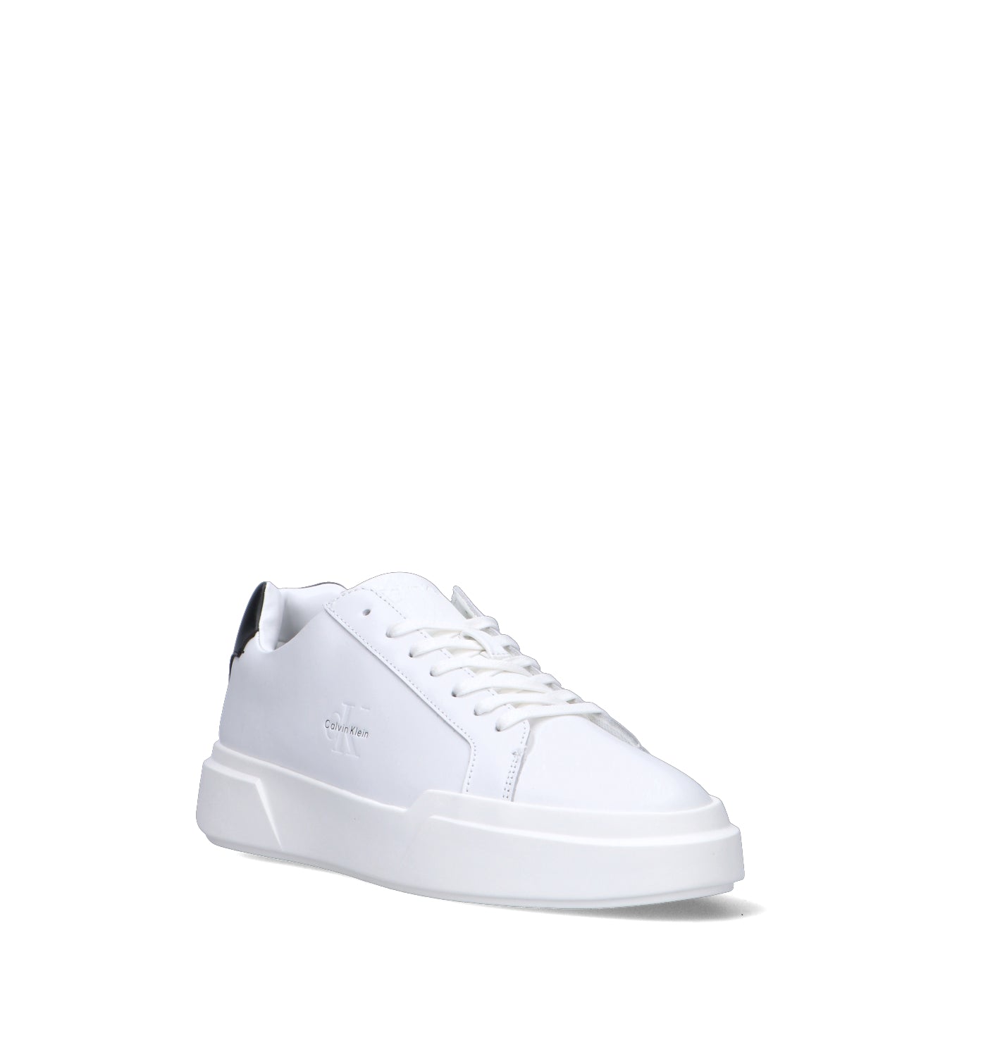 CALVIN KLEIN JEANS Sneaker uomo  bianca in pelle