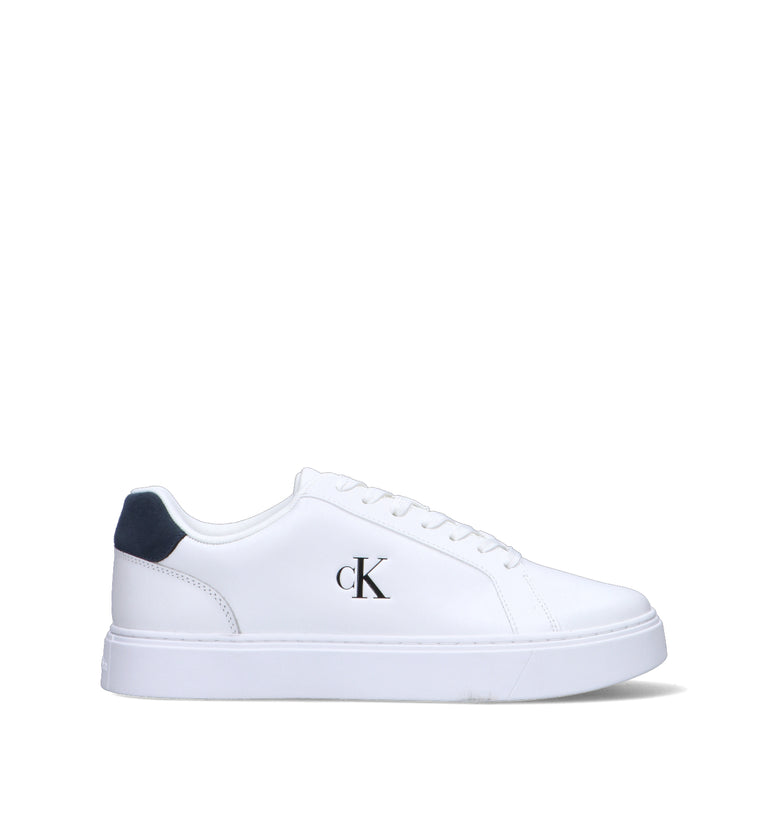 CALVIN KLEIN JEANS Sneaker uomo bianca/blu in pelle