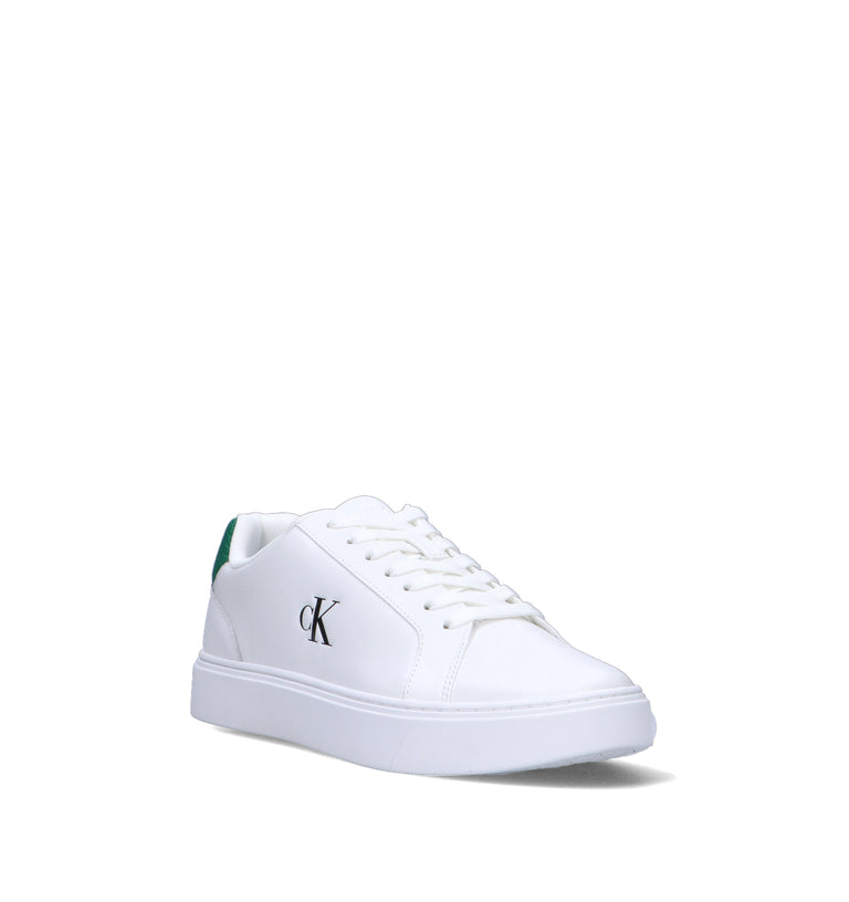 CALVIN KLEIN JEANS Sneaker uomo bianca/verde in pelle
