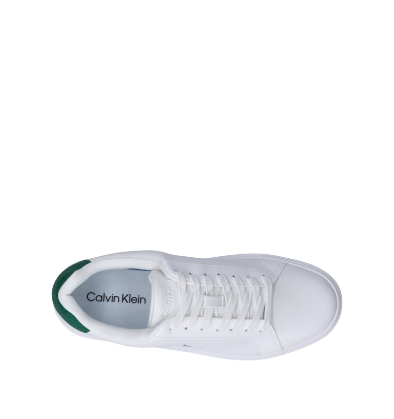 CALVIN KLEIN JEANS Sneaker uomo bianca/verde in pelle