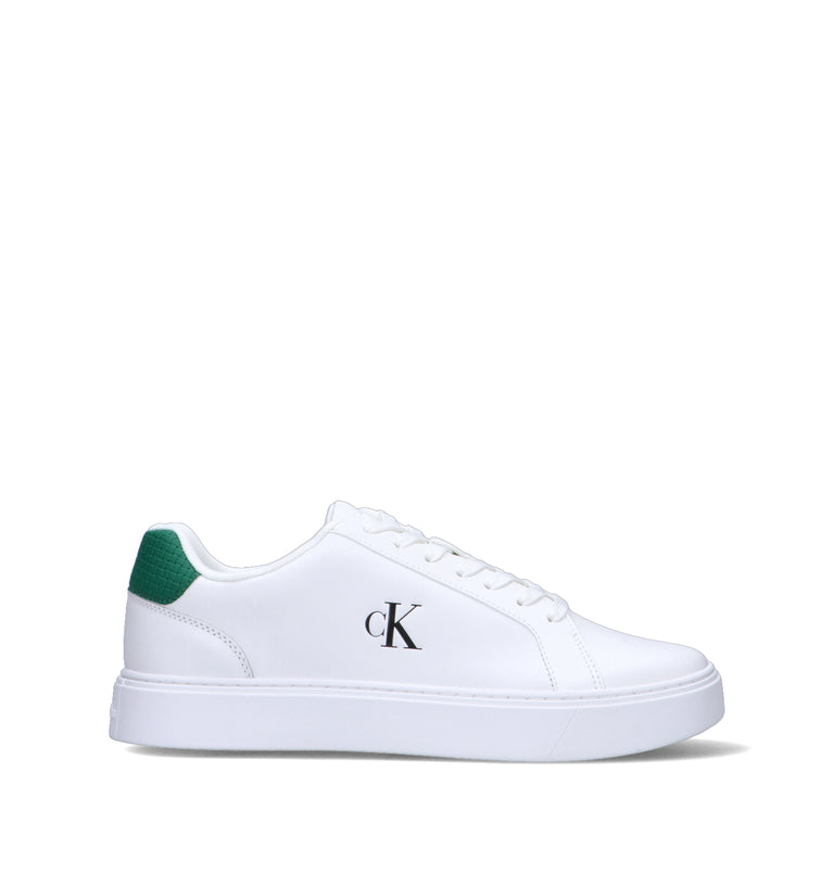 CALVIN KLEIN JEANS Sneaker uomo bianca/verde in pelle