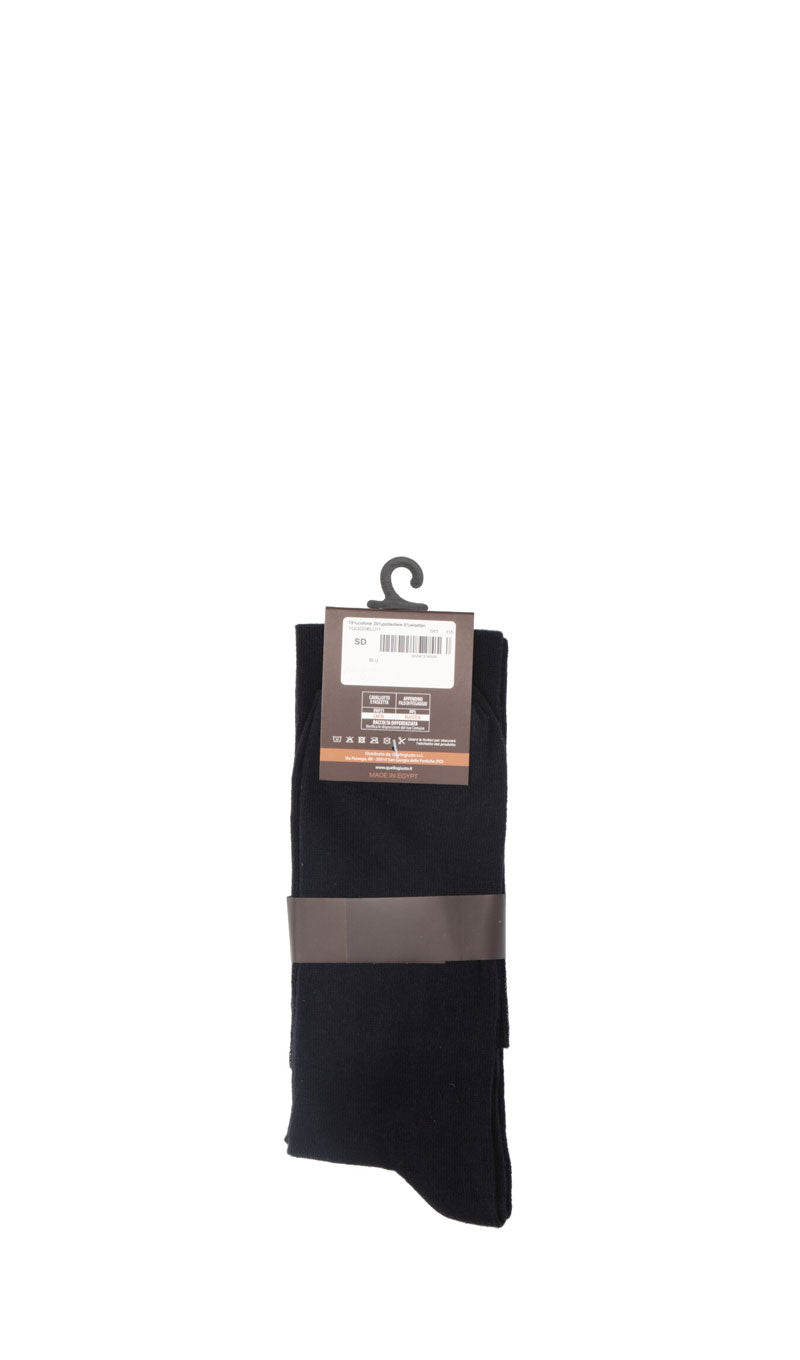 HOLE B - Calza lunga uomo blu caldo cotone