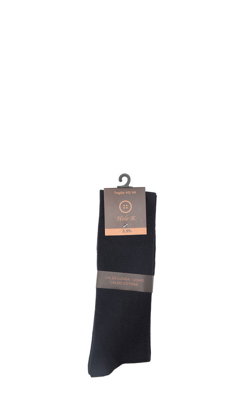 HOLE B - Calza lunga uomo blu caldo cotone