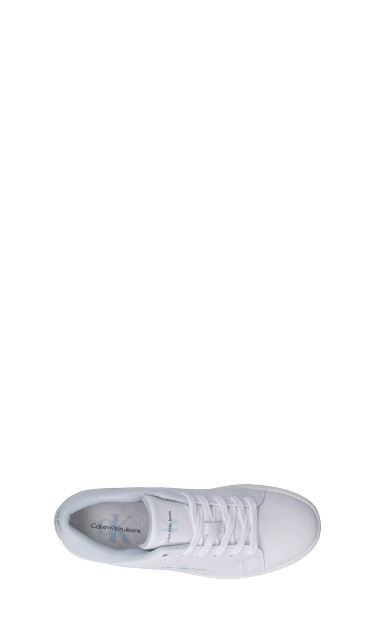 CALVIN KLEIN JEANS Sneaker donna bianca/azzurra in pelle