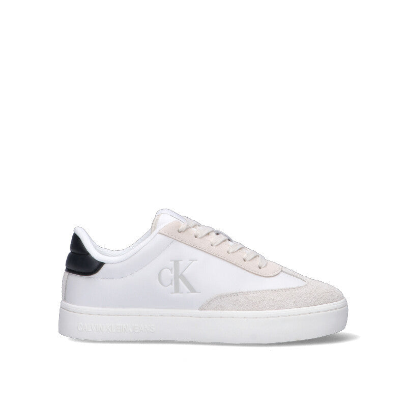 CALVIN KLEIN JEANS Sneaker donna bianca/nera in pelle