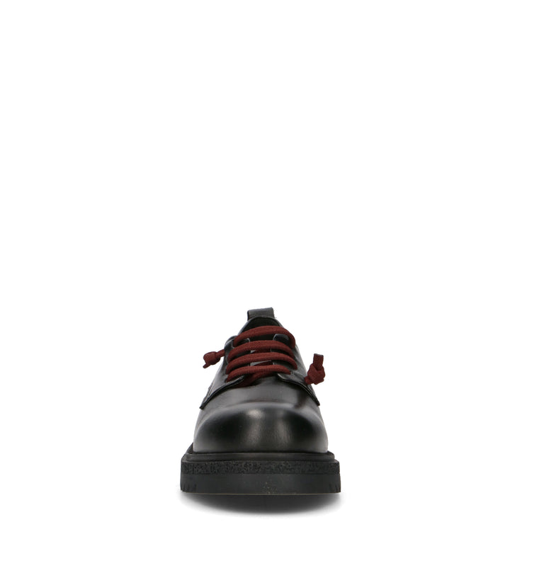 BUENO Stringata donna nera in pelle