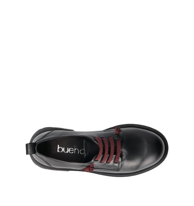 BUENO Stringata donna nera in pelle