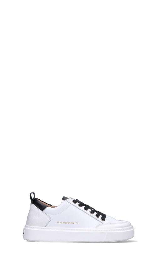 ALEXANDER SMITH Sneaker uomo bianca/nera in pelle