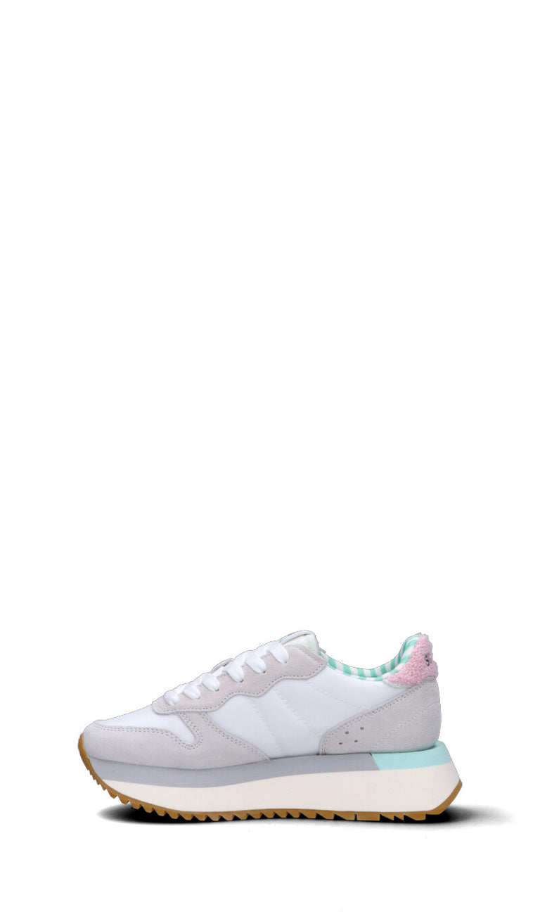 SUN68 Sneaker donna bianca/beige/rosa in suede