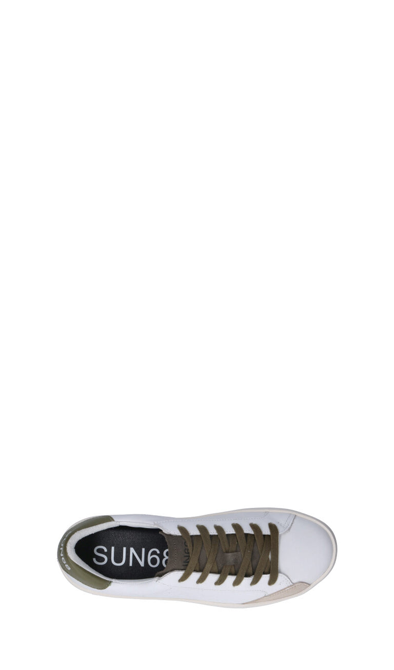 SUN68 Sneaker uomo bianca/oliva in pelle