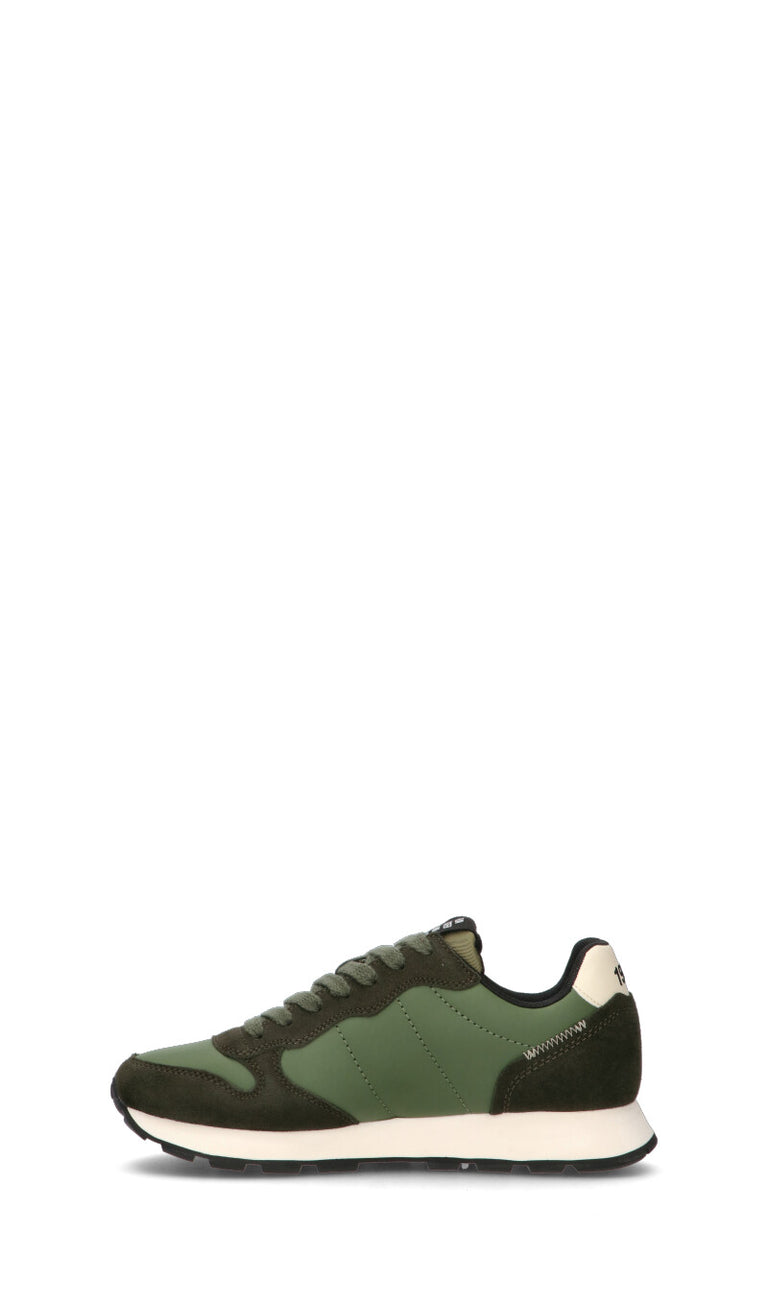 SUN68 Sneaker uomo verde militare in pelle