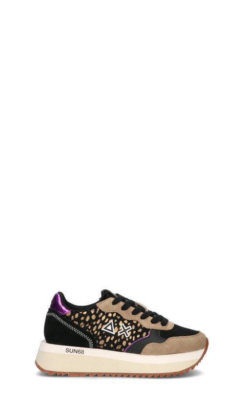SUN68 Sneaker donna nera/beige in suede