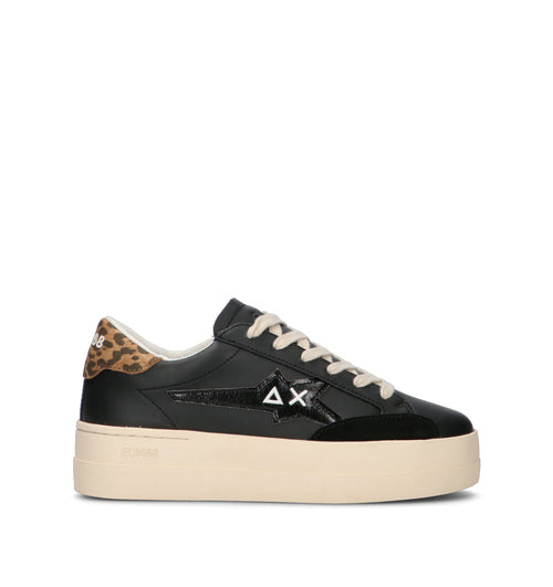 SUN68 Sneaker donna nera in pelle
