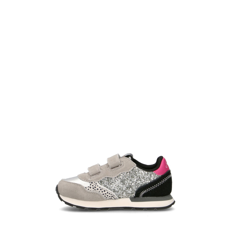 SUN68 Sneaker bimba argento