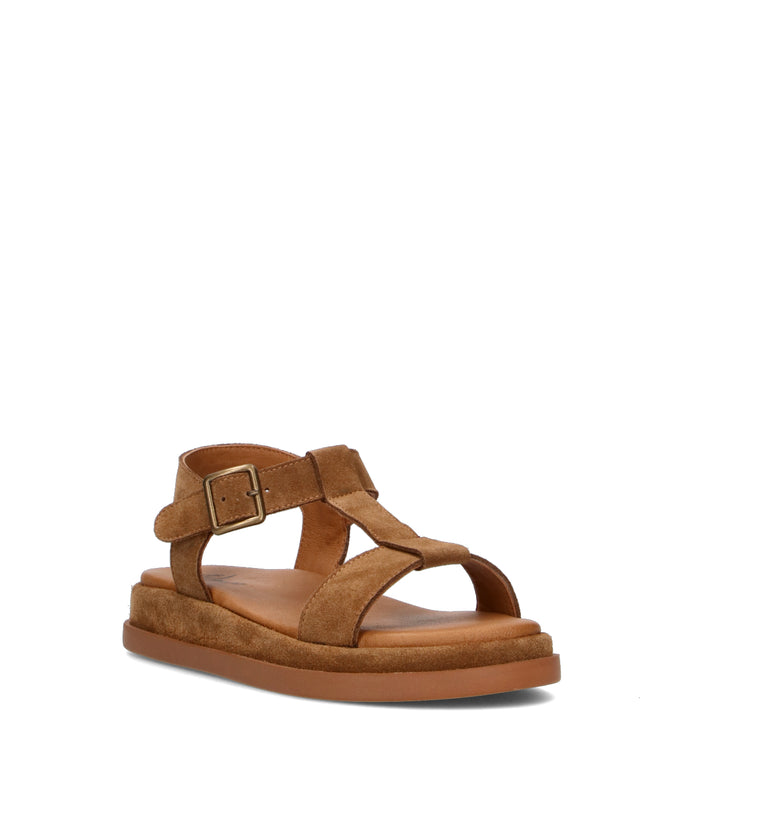 WAVE Sandalo donna marrone in suede