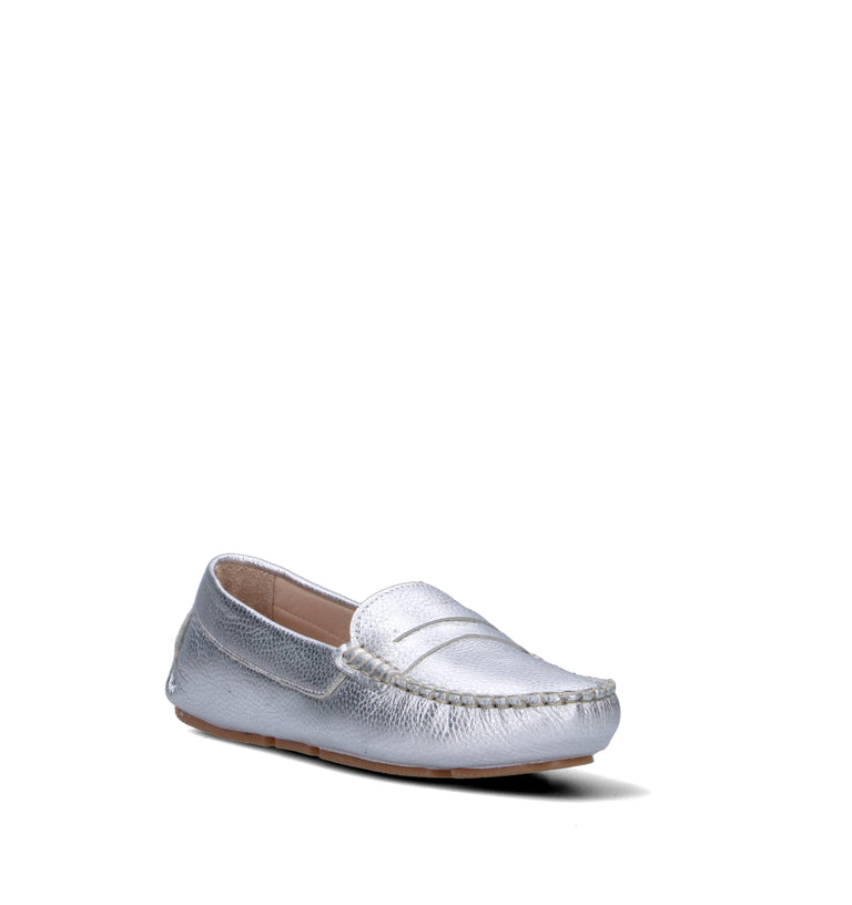 WAVE Mocassino donna argento in pelle