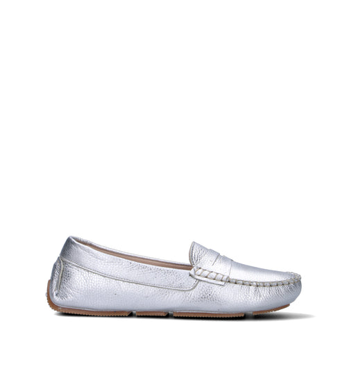 WAVE Mocassino donna argento in pelle